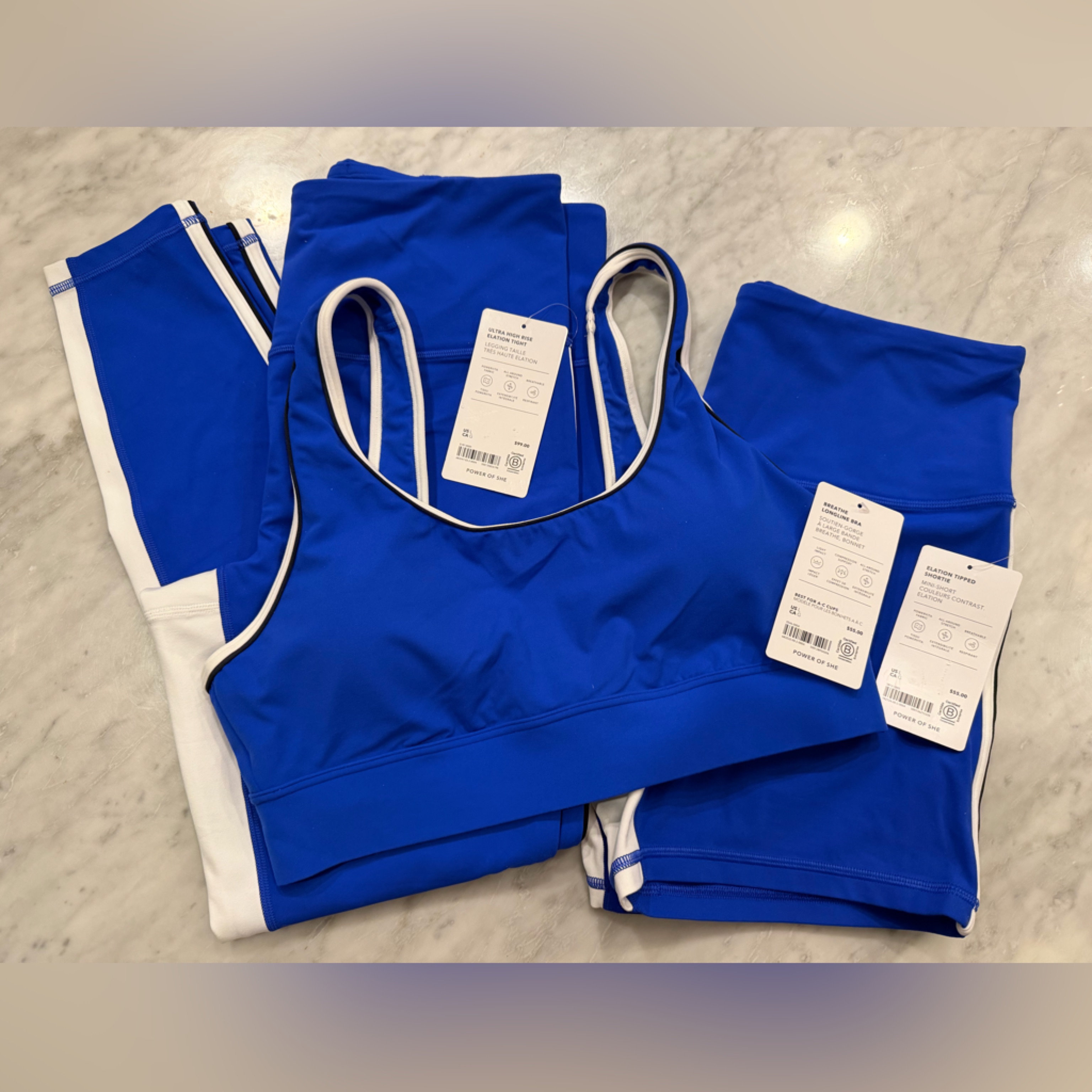 Athleta Longline Bra, Elation Tights And Elstion Shorties Bundle